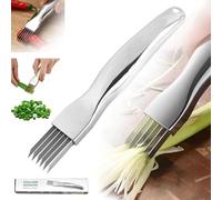 Shred Silk The Knife, 2024 New couteau à oignon vert haché en acier inoxydable, Trancheuse à oignons en acier inoxydable, Decoupe Legumes Coupe Legume pour Oignons Tomates Carotte Concombre (1pcs)