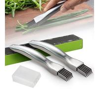 Shred Silk The Knife, 2025 New Upgrade Couteaux à Oignons Verts Hachés en Acier Inoxydable, Hachoir à Légumes Multifonction, Coupe-Légumes en Acier Inoxydable (2)