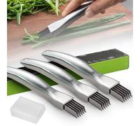 Shred Silk The Knife, 2025 New Upgrade Couteaux à Oignons Verts Hachés en Acier Inoxydable, Hachoir à Légumes Multifonction, Coupe-Légumes en Acier Inoxydable (3)