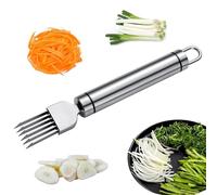 Shred Silk The Knife, couteau à oignon vert haché en acier inoxydable, outil de coupe pour légumes, oignons, ail, hachoir rapide pour ustensiles de cuisine (poignée ronde)