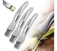 Shred Silk The Knife, Nouveau 2024 Couteau à Oignon Vert Haché en Acier Inoxydable, Déchiqueteur Multifonctionnel pour Trancher les Aliments Ménagers (3pcs)