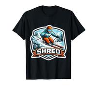 Shred Ski Skieur Sports d'hiver Lover Station de Ski Montagne T-Shirt