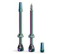 Shredr. Kit de valves Tubeless | Valves Presta pour pneus sans chambre à air | Aluminium super léger, anodisé multicolore, oilslick, valve française | Pour jantes de vélo de route/Gravel Aero