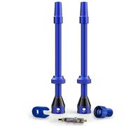 Shredr. Kit de valves Tubeless | Valves Presta pour pneus sans chambre à air | Aluminium super léger, anodisé multicolore, valve française | avec adaptateur de valve, valve de rechange et outil (bleu,