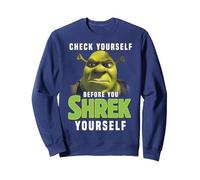 Shrek Check Yourself Before You Shrek Yourself Sweatshirt, Unisexe pour Adultes, Bleu Marine, XXL