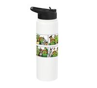 Shrek Emoji Character Panel All Over Print Stainless Steel Insulated Water Bottle