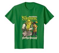 Shrek Get Ogre Yourself Donkey Shrek Puss in Boots 90's Logo T-Shirt, Enfant, Vert Kelly, 3 Ans