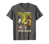 Shrek Get Ogre Yourself Donkey Shrek Puss in Boots 90's Logo T-Shirt, Homme, Asphalte, 3XL