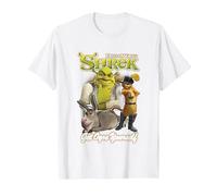 Shrek Get Ogre Yourself Donkey Shrek Puss in Boots 90's Logo T-Shirt, Homme, Blanc, S