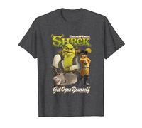 Shrek Get Ogre Yourself Donkey Shrek Puss in Boots 90's Logo T-Shirt, Homme, Chiné Foncé, 6XL