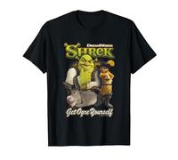 Shrek Get Ogre Yourself Donkey Shrek Puss in Boots 90's Logo T-Shirt, Homme, Noir, 5XL