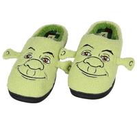 Shrek Pantoufles brodées pour homme avec oreilles 3D en polaire doublée avec semelle intérieure à carreaux pour homme et femme, Sslipv1, Large-X-Large