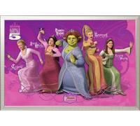 Shrek - Poster - 3 des troisièmes princesses + cadre amovible, Shinsuke® Maxi aluminium argenté, vitre acrylique