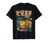 Shrek Puss in Boots 90s Collage Retro T-Shirt