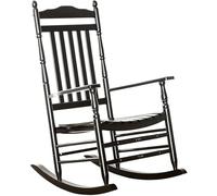 SHRGOMPIT Chaise à Bascule d'extérieur en Bois Massif for Porche, siège Extra Large, for Adultes, for Jardin, terrasse, Balcon et arrière-Cour, supporte jusqu'à 175 kg/330 LB, Couleur Noire