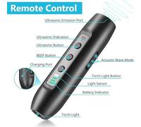 SHRGOMPIT Dispositif Anti-aboiements à ultrasons, Dispositif de contrôle Automatique des aboiements for Chiens en extérieur avec 3 Niveaux sensibilité et fréquence(Black)