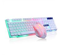SHRGOMPIT Ensemble Souris de Jeu RGB 104 Touches, interrupteurs Bleus, Clavier USB Filaire, Souris de Jeu programmable for Ordinateur de Bureau