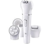 SHRGOMPIT Épilateur for femme, épilateur 5 en 1, électrique rechargeable avec éliminateur de callosités, rouleaux pierre ponce et brosse nettoyante for le visage