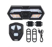 SHRGOMPIT Feu arrière de vélo à télécommande sans fil, clignotant à LED, klaxon de vélo VTT, lampe arrière de cyclisme étanche rechargeable par USB