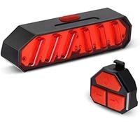 SHRGOMPIT Feux arrière de vélo USB, feux arrière de vélo, feu arrière de vélo for toutes les routes, télécommande intelligente, voyant d'avertissement de direction, éclairage d'équipement de conduite