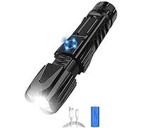 SHRGOMPIT La Lampe de Poche la Plus Lumineuse au Monde, Rechargeable, Torche Tactique LED Ultra-Lumineuse et étanche, 5300 lumens, 4 Modes d'éclairage for Le Camping