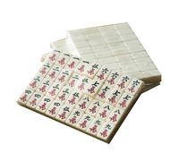 SHRGOMPIT Mini Mahjong Chinois 144 tuiles en mélamine, Jeu de société Portable for Divertissement, Style Chinois, Voyage, Loisirs en Famille(22 * 15 * 12mm)