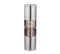 SHRGOMPIT Moulin à poivre bidirectionnel en acier inoxydable, moulin rechargeable professionnel 2 1, sel et