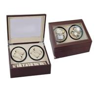 SHRGOMPIT Remontoir de Montre, boîtier Moteur électrique Automatique à Double tête en PU Noir, boîte remontage, Shaker mécanique la Mode