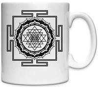 Shri Yantra Sri Chakra Meditation Symbol Tasse en céramique Blanche Blanc One Size