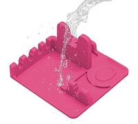 SHRIGM Repose-cuillère en Silicone - Porte-ustensiles en Silicone pour Gril de Cuisine,Support de Repose-cuillère de Cuisine Portable pour spatules, cuillères, louches et Batteur à œufs