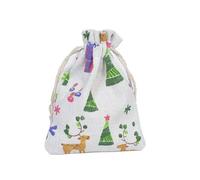SHRIMAD 20pcs / lot 13x18cm Pochette en coton Sacs à cordon en tissu Bijoux Emballage Sachet Maquillage Fête de mariage Bonbons Cadeau Sacs personnalisés Emballage-Cerf de Noël,13x18cm