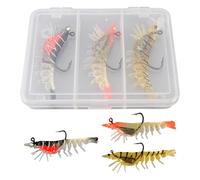 Shrimp Baits Set - 3PCS Vibrant Realistic PVC Swimbait - Saltwater Shrimp Bait Jigs | for Bass Flounder Crappie Snook Walleye Salmon Fishing