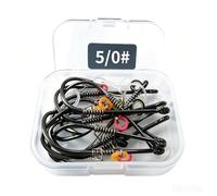 Shrimp Hooks - 10 Piece Fishing Hook Set | Resistant Metal | Strong Tackle Hooks, Shrimp Hook Set for Bass Surf Drop Jerk Salt Lake River Pond Boat Shore Ice Night