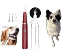 Shrimpland Kit de nettoyage des dents de chien | Nettoyeur de dents pour animaux de compagnie | Soin dentaire pour chiens et chats (rouge)