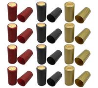 Shrink Wrap Caps Vin Capsules Rétractables 150 Pièces Vin Film Rétractable PVC Thermorétractable Capsules de bouteille de vin en PVC pour bouteille de vin 30 mm/1.18 in (Rouge Doré Noir)