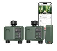Shrivee 2PCS Programmateur Arrosage Connecté 2 Voies Automatique WiFi avec RF433 Technologie Programmable Irrigation Timer pour Jardin