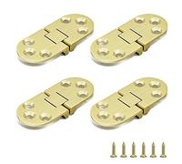 Lot de 4 charnières en laiton à bord rond - Pliables à 180 degrés - Pour table d'ellipse - Pour meubles pliants et machine à coudre - Avec vis