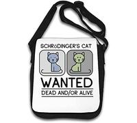 Shrodinger's Cat Wanted Dead and Or Alive Sac à bandoulière humoristique Blanc