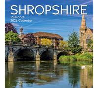 Shropshire Calendrier mural carré 2026 16 mois, monuments historiques et paysages, Grande-Bretagne pittoresque