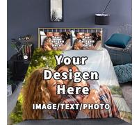 SHROUDEX Parure de lit personnalisée avec votre propre nom photo - Housse de couette pour enfants et adultes - En microfibre - Housse de couette pour enfants et adultes - Motif A, simple 140 x 210 cm