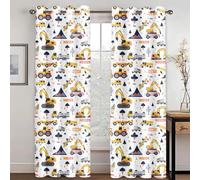 SHROUDEX Rideaux occultants en 3D avec autos et tracteurs, rideaux opaques en polyester pour chambre d'enfant, garçon, fille, chambre à coucher (9, 100x140cm (2x50x140cm))