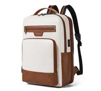 Shrrie Sac à dos en cuir unisexe 28L avec compartiment pour ordinateur jusqu'à 16". Port USB, idéal pourde voyage travail, études et w nd.