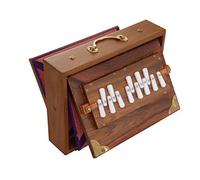 Shruti Box Raga Mini Professionnel en Teck - Gamme de Do à Do (3 à 4), 30 x 22 x 8,5 cm, 2 kg, Accordage 440 Hz