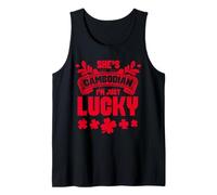 Sh's Cambodian I'm Just Lucky Design Shamrocks Débardeur