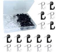 SHSHbuy 50 Pcs Crochets à Punaise pour Tableau Liège, Carte et Tableau d'Affichage Murale, Marquage pour Famille