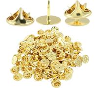 SHSHbuy Fermoirs Papillon,50 Paires Pinces à Papillon,Broche Papillon,Fermoir Pins Remplacement Arrière avec Epingles Vierges pour l'artisanat et Jewelry Making (or)