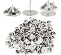 SHSHbuy Fermoirs Papillon,50 Paires Pinces à Papillon,Broche Papillon,Fermoir Pins Remplacement Arrière avec Epingles Vierges pour l'artisanat et Jewelry Making (Argent)