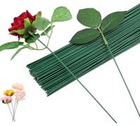 SHSHbuy Fil de Fleurs Vert,100 Pièces Fil de fer pour Fleuriste,Outils D'arrangement Floral,Tige Metal Fleur Artificielle pour Floral, Décor à La Maison(40cm)