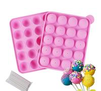 SHSHbuy Moule Pop Cake,Moule Sucette Moulle Popcakes,Moules à Lollipop Bonbon Kommt mit 20 Lollipop Sticks,Pop Cake Moules en Silicone pour Sucette Convient Biscuits Chocolat