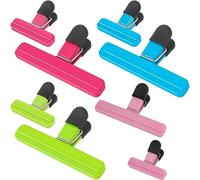 SHSHbuy Pince Sachet Alimentaire,8 Pièces 2 Tailles de Clips de Couleur pour Sacs,Plastique Pince Alimentaire Fermeture pour Emballage Cuisine Snack Collations,Chips Pain,Stockage Café